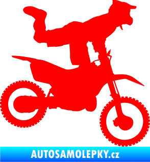Samolepka Motorka 038 pravá motokros freestyle Fluorescentní červená