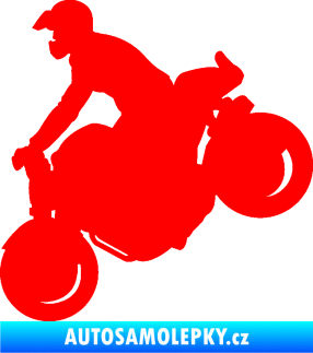Samolepka Motorka 044 levá motokros Fluorescentní červená