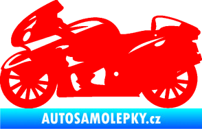 Samolepka Motorka 048 levá silniční Fluorescentní červená