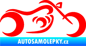 Samolepka Motorka 057 pravá obrys Fluorescentní červená
