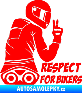 Samolepka Motorkář 003 pravá respect for bikers nápis Fluorescentní červená