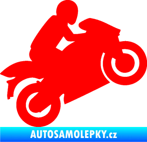 Samolepka Motorkář 007 pravá Fluorescentní červená