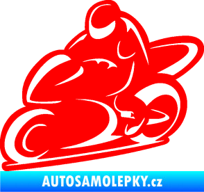 Samolepka Motorkář 011 levá Fluorescentní červená