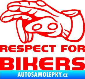 Samolepka Motorkář 014 levá respect for bikers Fluorescentní červená