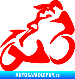 Samolepka Motorkářka 001 pravá Fluorescentní červená
