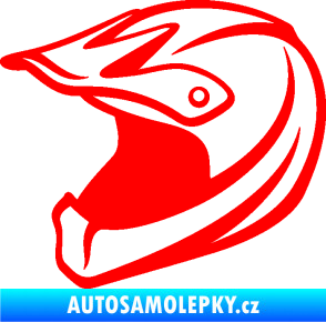 Samolepka Motorkářská helma 001 levá Fluorescentní červená