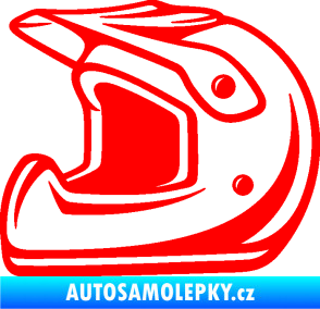 Samolepka Motorkářská helma 002 levá Fluorescentní červená