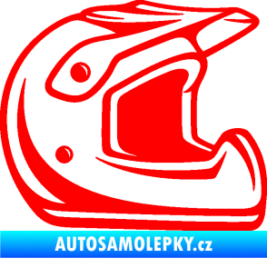 Samolepka Motorkářská helma 002 pravá Fluorescentní červená