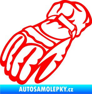 Samolepka Motorkářské rukavice 003 levá Fluorescentní červená