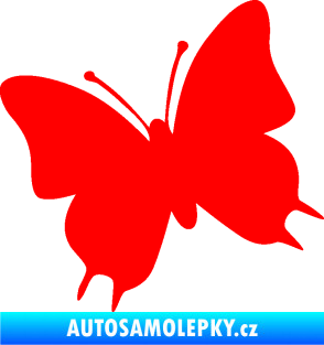 Samolepka Motýl 007 levá Fluorescentní červená