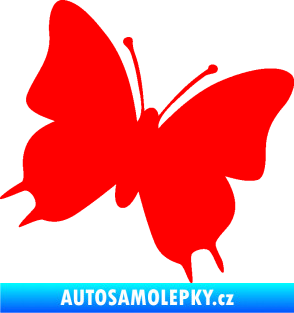 Samolepka Motýl 007 pravá Fluorescentní červená