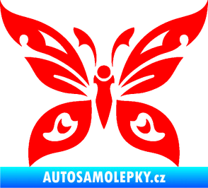 Samolepka Motýl 014 Fluorescentní červená