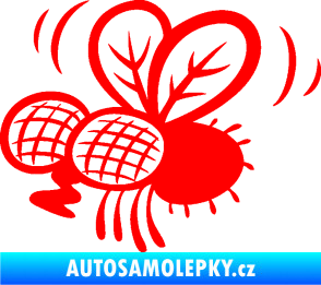 Samolepka Moucha 002 levá Fluorescentní červená
