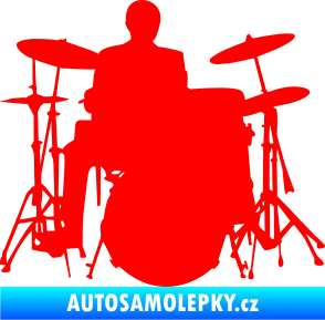 Samolepka Music 009 pravá hráč na bicí Fluorescentní červená