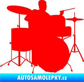 Samolepka Music 011 pravá hráč na bicí Fluorescentní červená