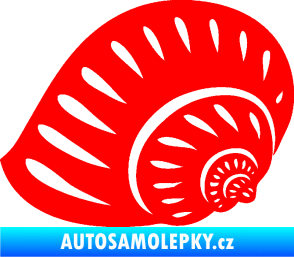 Samolepka Mušle 004 levá ulita Fluorescentní červená