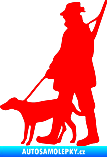 Samolepka Myslivec 002 levá Fluorescentní červená