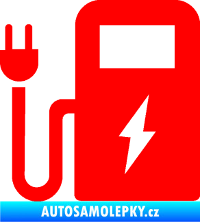 Samolepka Nabíjecí stanice 001 levá elektromobil charge Fluorescentní červená