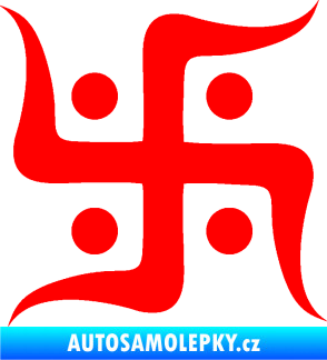Samolepka Náboženský symbol Džinismus Svastika  Fluorescentní červená