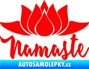 Samolepka Namaste 001 lotosový květ Fluorescentní červená