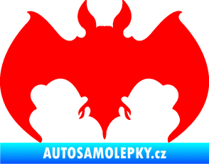 Samolepka Netopýr 002 Fluorescentní červená