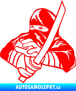 Samolepka Ninja silueta levá Fluorescentní červená