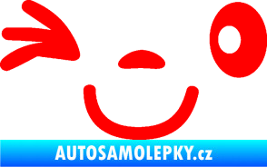 Samolepka Obličej 008 levá mrkající Fluorescentní červená