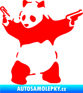 Samolepka Panda 007 levá gangster Fluorescentní červená