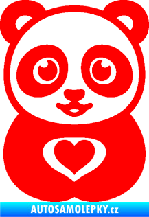 Samolepka Panda 008 roztomilá Fluorescentní červená