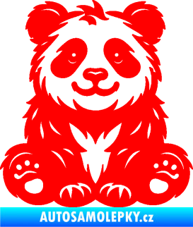 Samolepka Panda 013 levá spokojená Fluorescentní červená