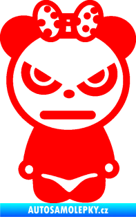 Samolepka Panda girl Fluorescentní červená