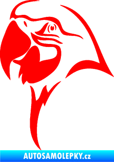 Samolepka Papoušek 006 levá hlava Fluorescentní červená
