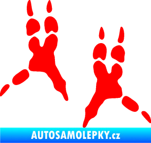 Samolepka Papoušek 008 stopy levá Fluorescentní červená