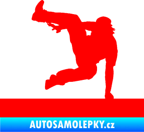 Samolepka Parkour 002 levá Fluorescentní červená