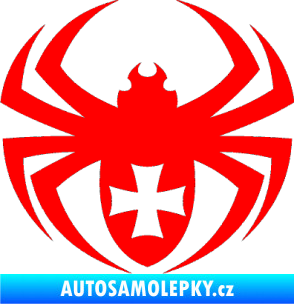 Samolepka Pavouk 004 křižák Fluorescentní červená