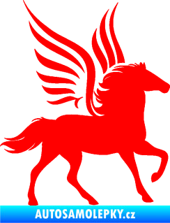 Samolepka Pegas 002 pravá okřídlený kůň Fluorescentní červená