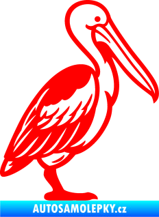 Samolepka Pelikán 002 pravá Fluorescentní červená