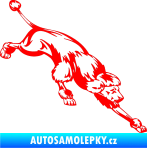 Samolepka Pes 022 pravá Pudl Fluorescentní červená