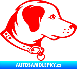 Samolepka Pes 058 pravá Fluorescentní červená