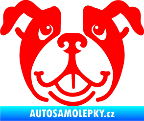 Samolepka Pes 069 Buldoček Fluorescentní červená