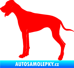 Samolepka Pes 086 levá Doga Fluorescentní červená