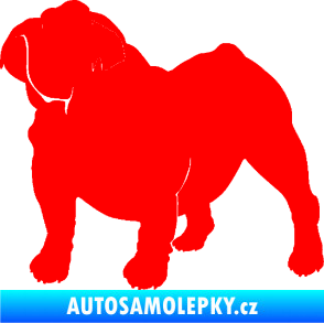 Samolepka Pes 089 levá Buldok Fluorescentní červená