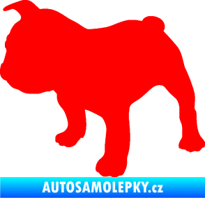 Samolepka Pes 108 levá Francouzský buldoček Fluorescentní červená
