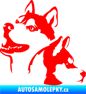 Samolepka Pes 117 levá husky Fluorescentní červená