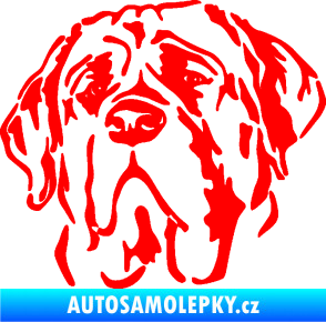 Samolepka Pes 125 levá anglický mastif Fluorescentní červená