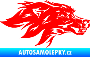 Samolepka Pes 127 pravá hlava Fluorescentní červená
