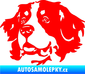 Samolepka Pes 131 levá bernský salašnický pes Fluorescentní červená