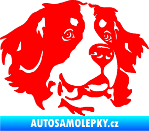 Samolepka Pes 131 pravá bernský salašnický pes Fluorescentní červená