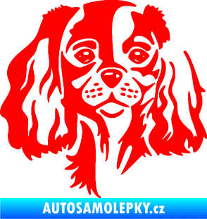 Samolepka Pes 132 levá Cavalier king Charles spaniel Fluorescentní červená