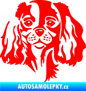 Samolepka Pes 132 pravá Cavalier king Charles spaniel Fluorescentní červená
